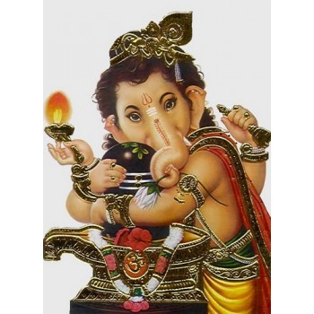 Vinayaka hugs Shiva lingam